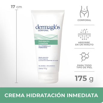 Dermaglós Crema corporal Hidratación + Absorción Inmediata x 175gr