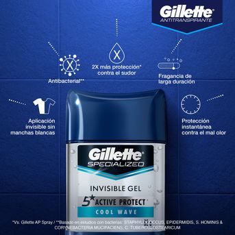 Desodorante En Barra Gillette Clear Gel Coolwave x82gr