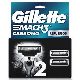 Gillette Mach 3 Carbono Cartucho 2 und