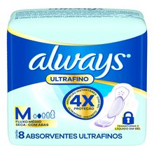 Toallitas Femeninas Always Ultra Fina Seca  x 8 unidades