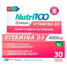 Suplemento Vitaminico Nutri100 D3 4000 Ui 30 cápsulas