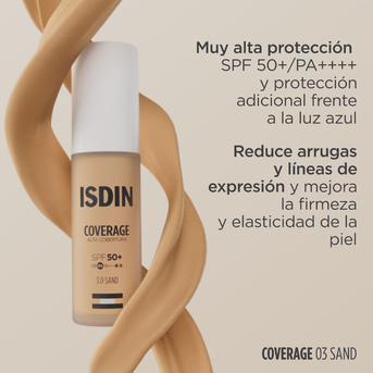 Base De Maquillaje Isdin Coverage 3 Sand SPF50+ 30 ml 