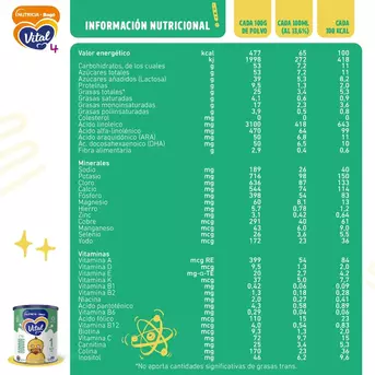 Leche de fórmula en polvo Vital 1 Lata 800g