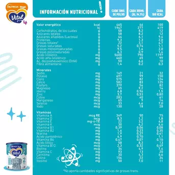 Leche de fórmula en polvo Vital 2 Lata 800g