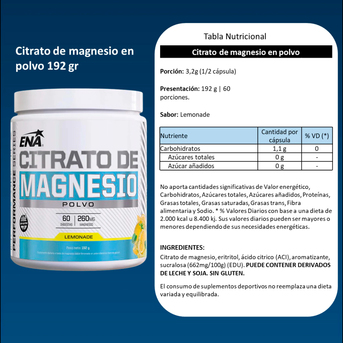 Ena Citrato De Magnesio Lemonade Polvo 192 GR