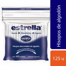 Hisopos Estrella Bolsa Zipper 125 Unidades
