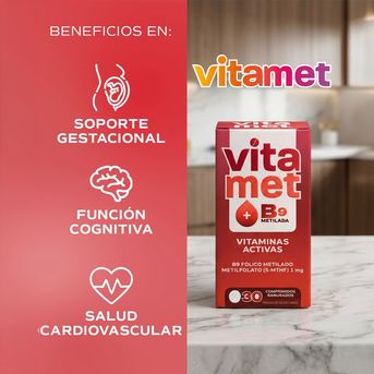 Multivitamínico Vitamet B9 Metilfolato 30 comprimidos