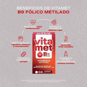 Multivitamínico Vitamet B9 Metilfolato 30 comprimidos