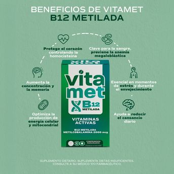 Multivitamínico Vitamet B12 Metilcobalamina 30 Comprimidos