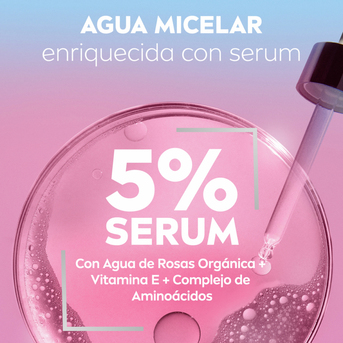Agua Micelar Bifásica Nivea Rose Care con 5% Serum 400ml