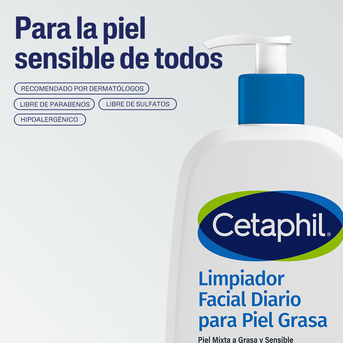 Limpiador Facial Cetaphil Diario Piel Grasa x 473ml