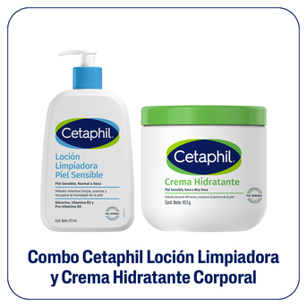 Combo Cetaphil Loción Limpiadora y Crema Hidratante Corporal