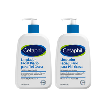 Pack x2 Cetaphil Limpiador Facial Diario Piel Gasa x 473 ml