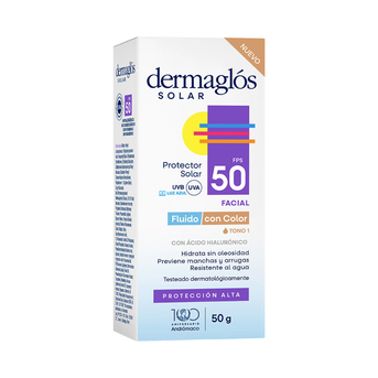 Protector Solar Facial  Dermaglós FPS 50 Fluido Tono 1 50 gr