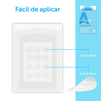 Parches para Acné Hidrocoloides Acneless 12 Unidades