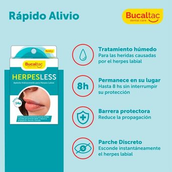 Apósitos para Herpes Labial Bucal tac Herpesless 14 Unidades