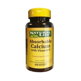 Absorbable Calcium + Vit. D Natural Life 60 Cápsulas Blandas