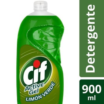 Detergente Lavavajilla Cif Active Gel Limón Verde 900ml